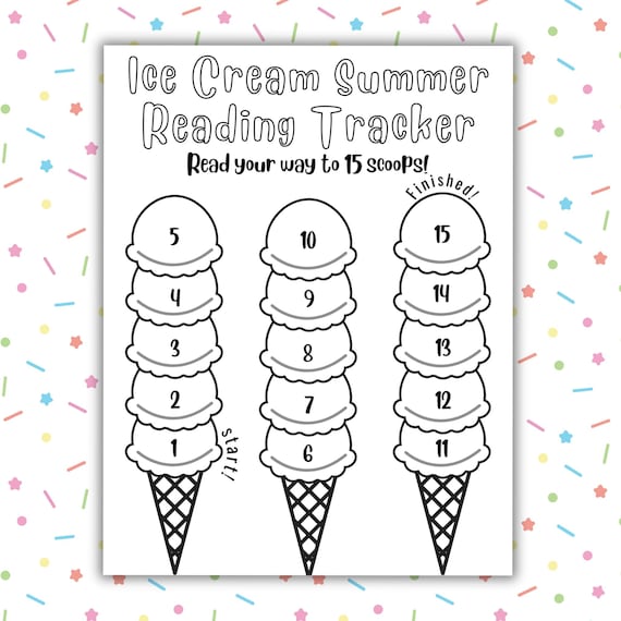 Summer Reading Tracker for Kids Printable, Fun Summer Reading Chart PDF Download, At Home Book Log