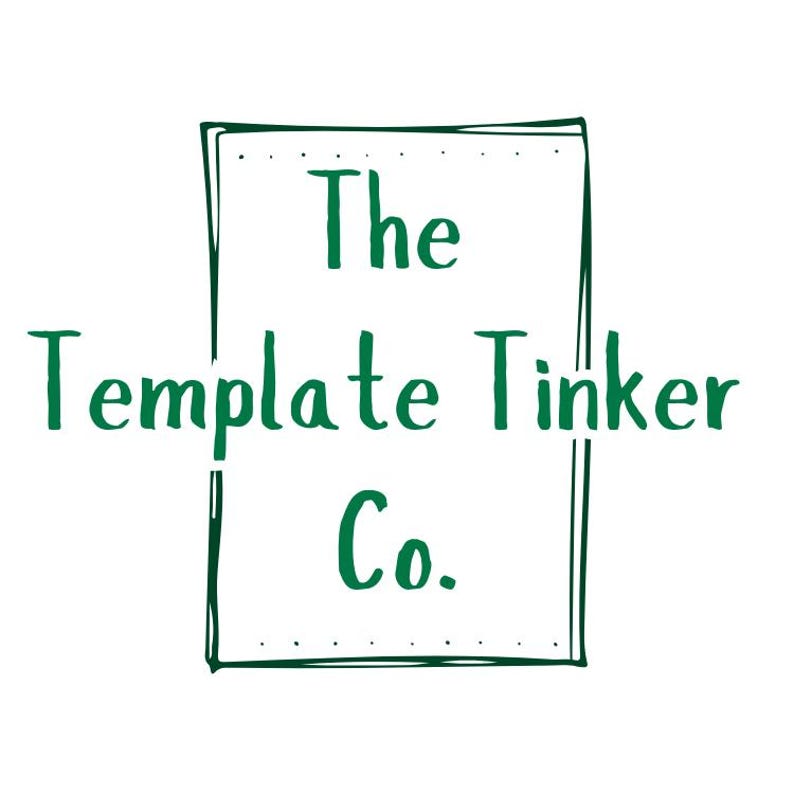 May include: A green logo with a white background and the text "The Template Tinker Co."