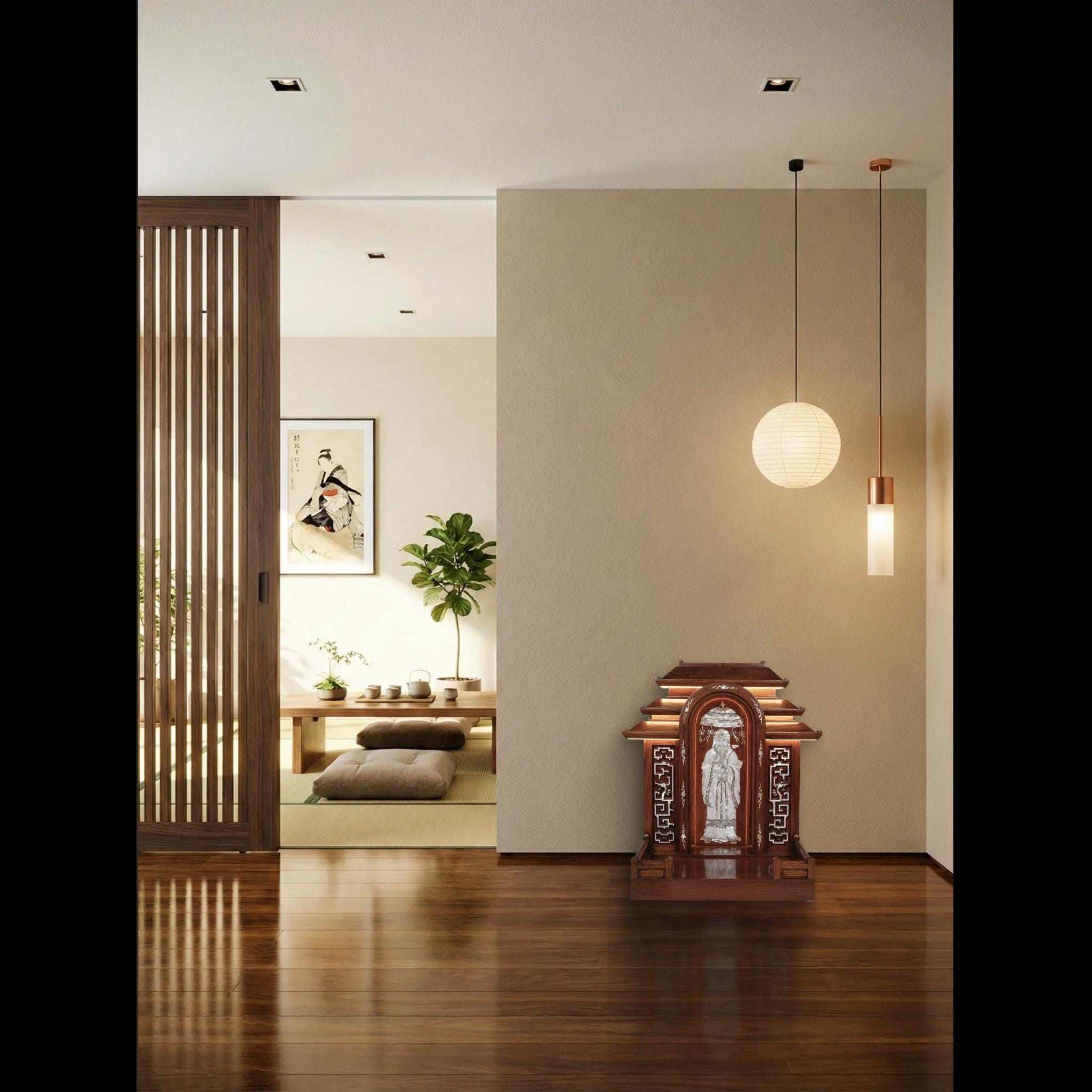 Kongka X Jacob Jensen Design: Modern Rosewood Di-zhu Altar With ...