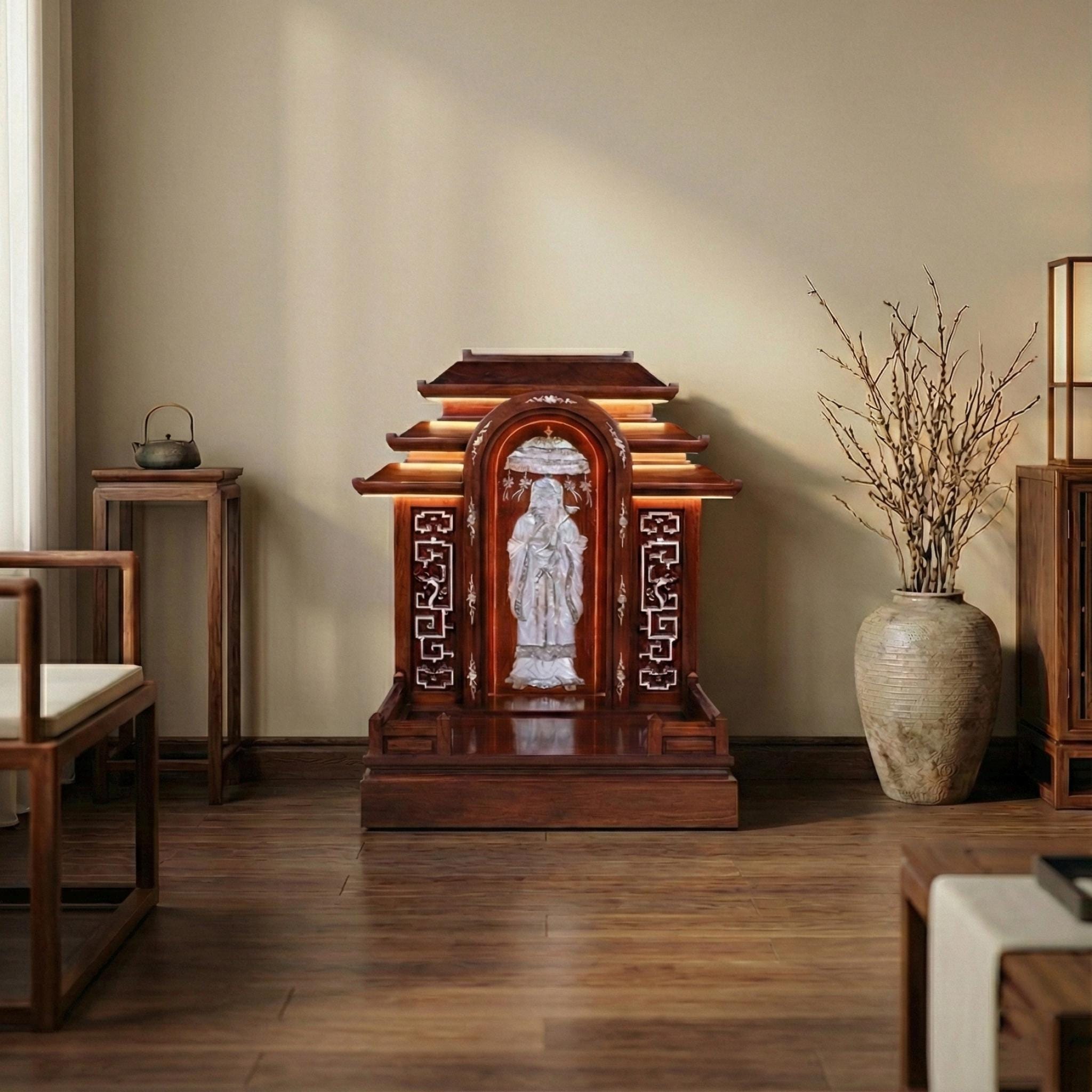 Kongka X Jacob Jensen Design: Modern Rosewood Di-zhu Altar With ...