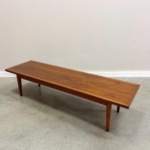 Mid Century Modern Walnut Coffee Table Refinished Vintage MCM Furniture