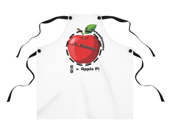 Apple Pi math diagram Apron | apple circumference diameter illustration