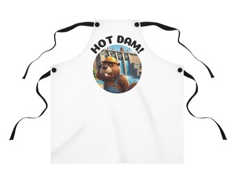 Hot Dam! Beaver Apron | Funny Kitchen Cooking Apron