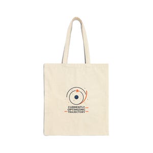 Fourre-tout en cours d'optimisation de la trajectoire, écusson de mission spatiale, toile de coton nerd scientifique