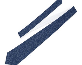Corbata con ecuaciones matemáticas de ingeniería civil / Símbolos de planos, corbata de ingeniero