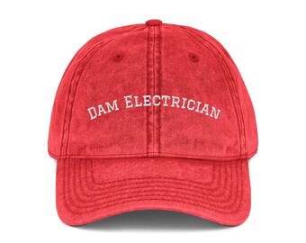 Dam Electrician Vintage Cap, Embroidered Hydropower Hat