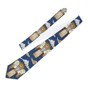 Moses Holding the 10 Commandments Necktie | Biblical Religious Tie
