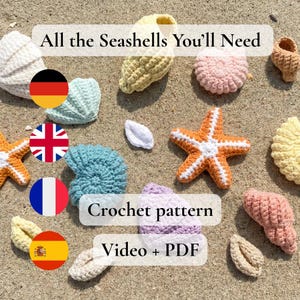 Summer 5 Seashells Crochet Patterns PDF+Video