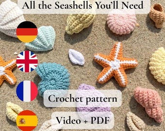 Summer 5 Seashells Häkelanleitungen PDF+Video