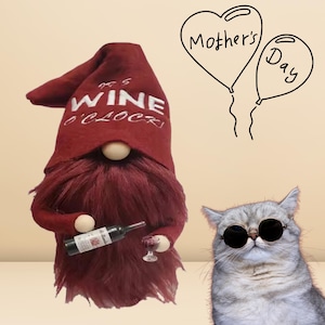 Wine Lover Gnome Funny Gift