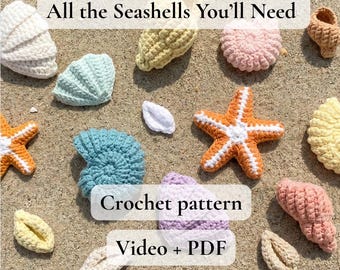 Summer 5 Seashells Häkelanleitungen PDF+Video