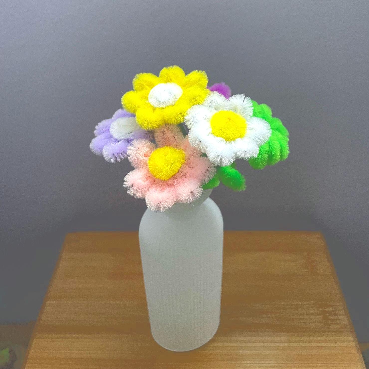 Cure-pipes Fil Chenille Fleurs - Lot De 400 Pièces Multicolores, Pour Bricolage, Décoration, Activités Enfants