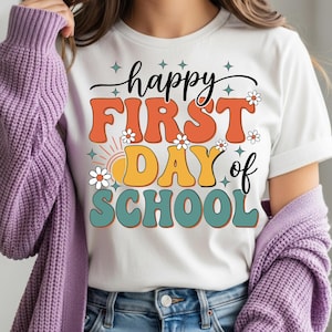 Happy First Day Of School Png,1st day Of School Png,Preppy First Day of School Png Design, Back To School Png,Digital Downloads