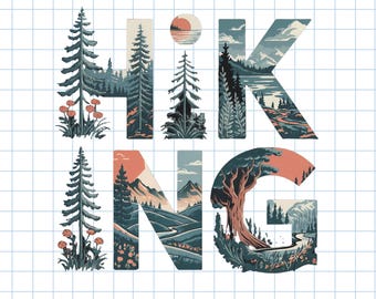 Hiking PNG Hiker Png Mountains Adventure Outdoors Sublimation Design Trending Clipart Digital Download