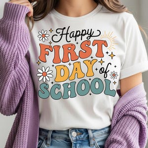 Happy First Day Of School SVG, 1st day Of School svg, Preppy First Day of School Png Design, Back To School Png, Digital Downloads