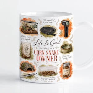 Majsorm ägare reptil älskare gåva 11oz 15oz mugg wrap sublimering PNG akvarell husdjur