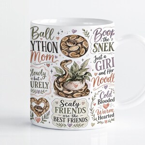 Ball Python Mom 11oz 15oz Mug Wrap PNG Doodle Sublimation Design