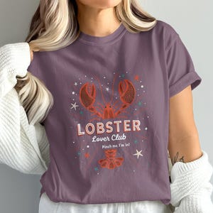 Lobster Lover Club Funny Summer PNG, Nautical Lobster & Crawfish Watercolor Design for Beach Shirts, Fisherman Aesthetic Gift