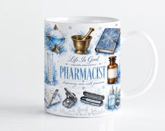 Pharmacist Appreciation Gift 11oz 15oz Mug Wrap Sublimation PNG Watercolor Pharmacy