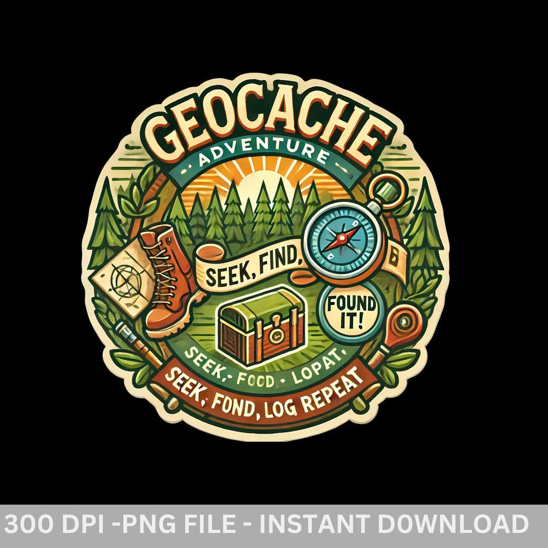 Geocaching Adventure PNG | Vintage Compass & Treasure Map | Hiking GPS ...