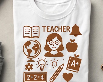 Teacher Doodle SVG: Hand-Drawn School Clipart (Digital Download)