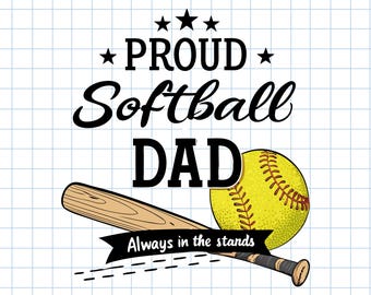 Softball Dad SVG Design - Vintage Glove, Bat, and Ball