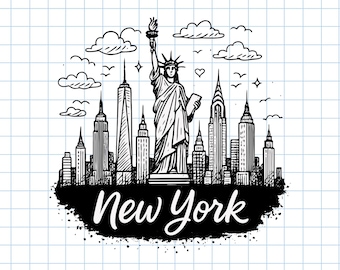 NYC Skyline SVG: Freiheitsstatue Clipart - digitaler Download