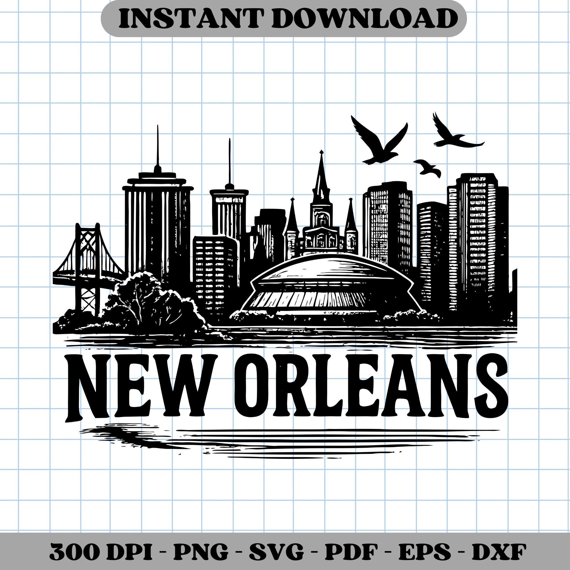 New Orleans Skyline SVG: Nola City Clipart for Cricut (digital Download ...