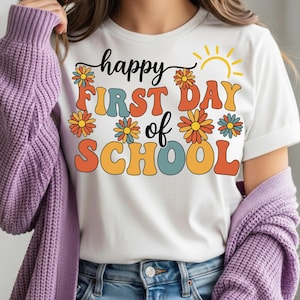 Happy First Day Of School SVG ,1st day Of School Png,Digital Downloads,Preppy First Day of School Png Design, Back To School Png