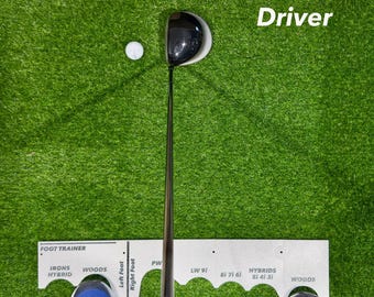 Golfball Positions-Matte & Haltungs-Trainer | Ausrichtungshilfe für Schraubendreher, Eisen und Keile | In- und Outdoor | Links und Rechts | Hergestellt in den USA
