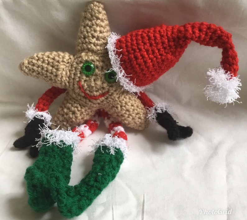 Crochet Star, Amigurumi Star, Amigurumi Star with Removable Hat, Holiday Decor image 9