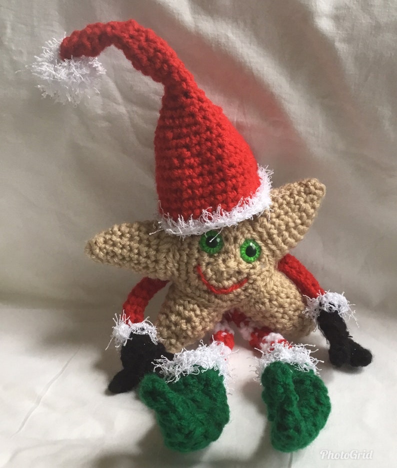 Crochet Star, Amigurumi Star, Amigurumi Star with Removable Hat, Holiday Decor image 2