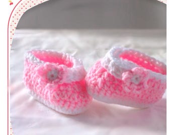 Pink Baby Booties  ,Infant Booties,  Newborn Booties,  Baby Shower Gifts, 0-3 month