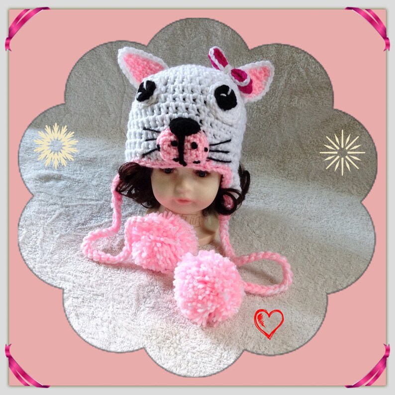 Crochet Cat Hat Baby Winter Hat 36 Month Old Infant Hat Etsy