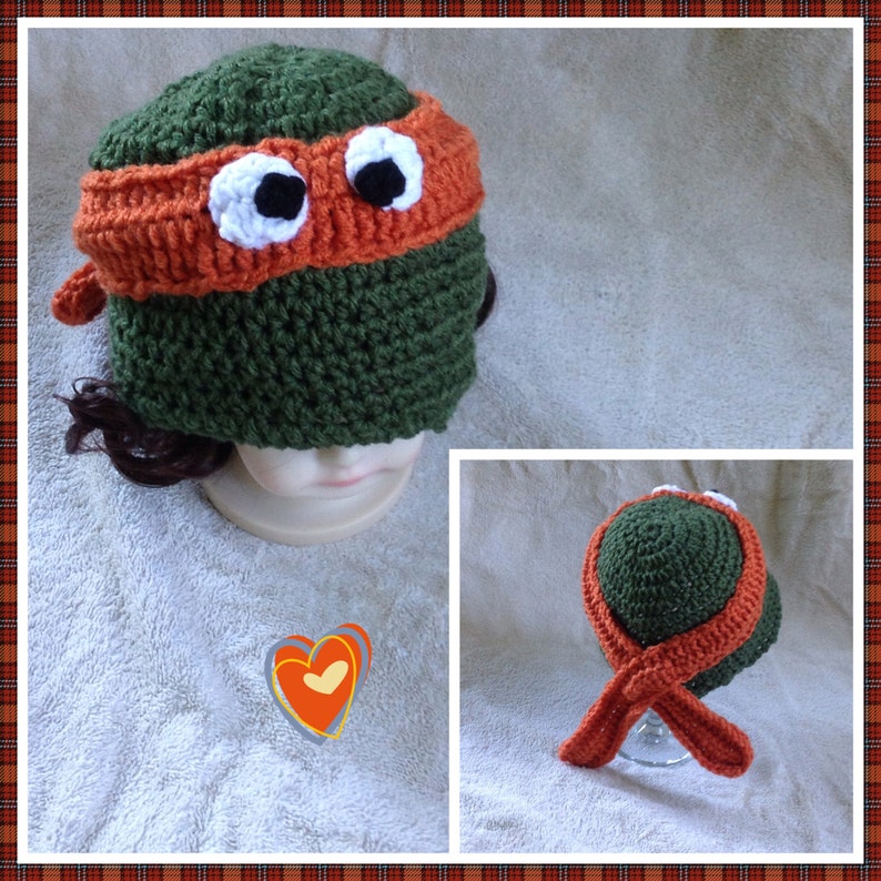 Winter Hat Teenage Mutant Ninja Turtle Hat Child/'s Ninja Hat Crochet Ninja Turtle Hat