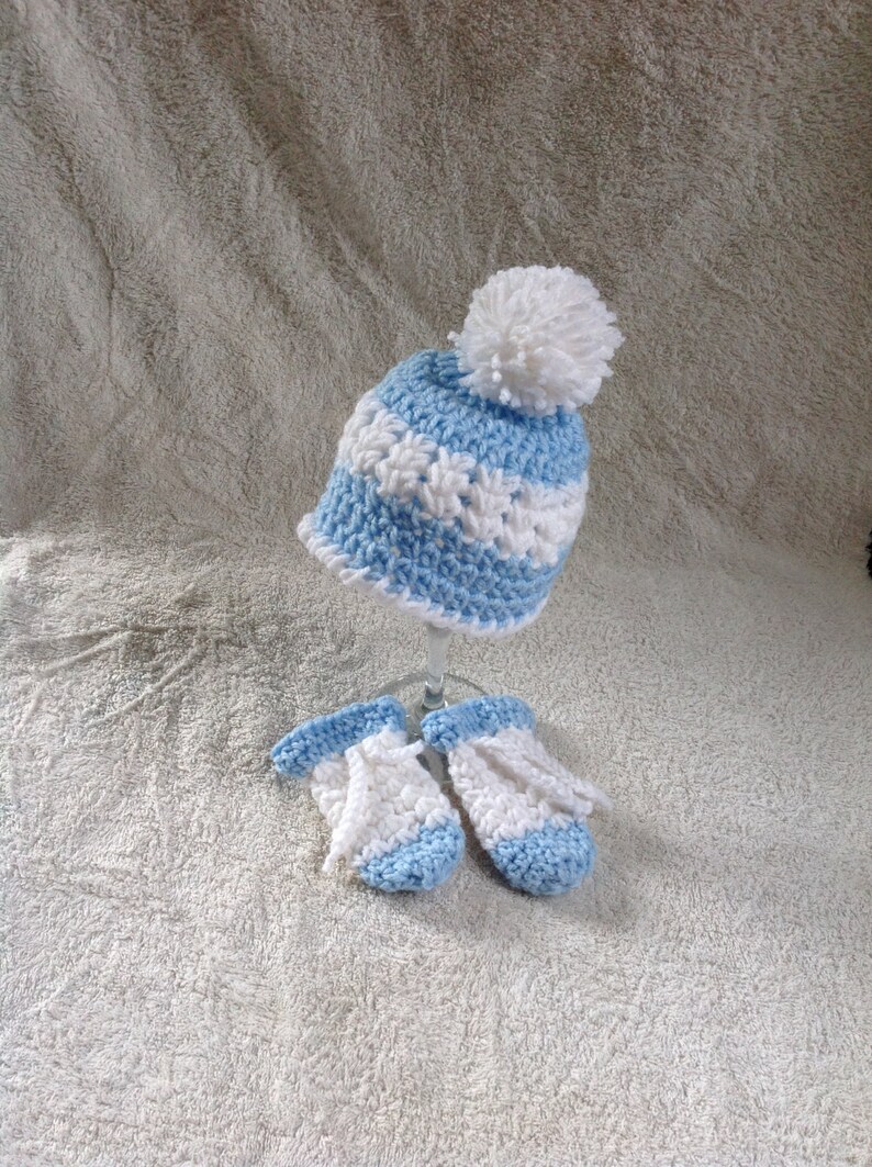 Crochet Infant Hat and Mittens Baby Boy Hat Infant Mittens Etsy