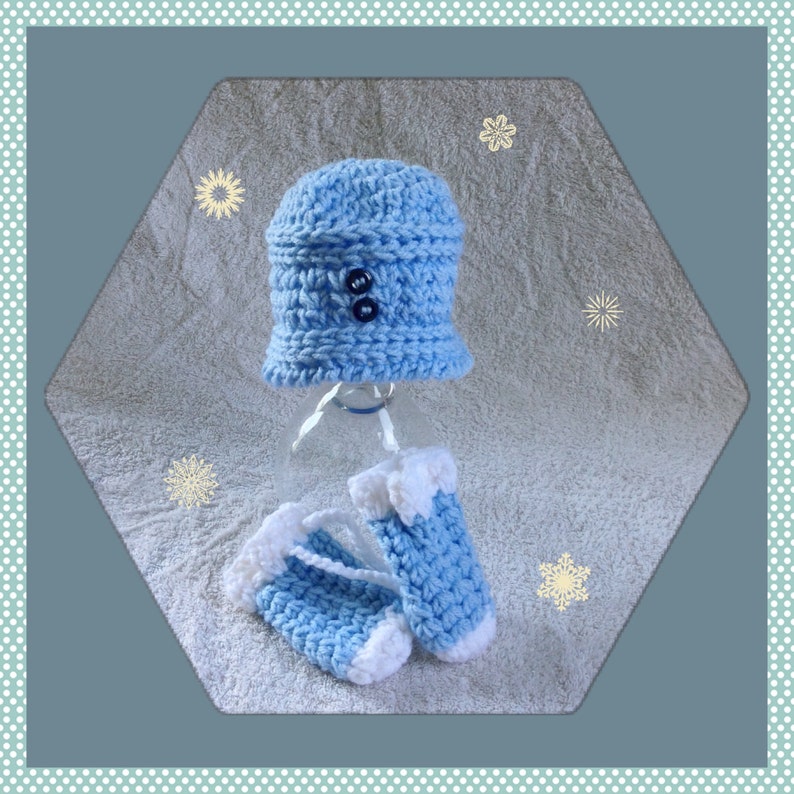 Crochet Infant Hat Baby Mittens Newborn Baby Set Baby Etsy