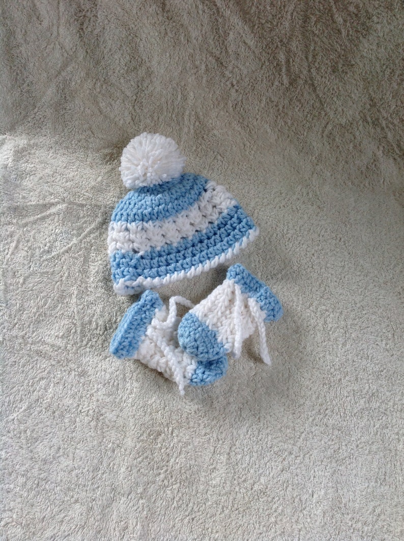 Crochet Infant Hat and Mittens Baby Boy Hat Infant Mittens Etsy