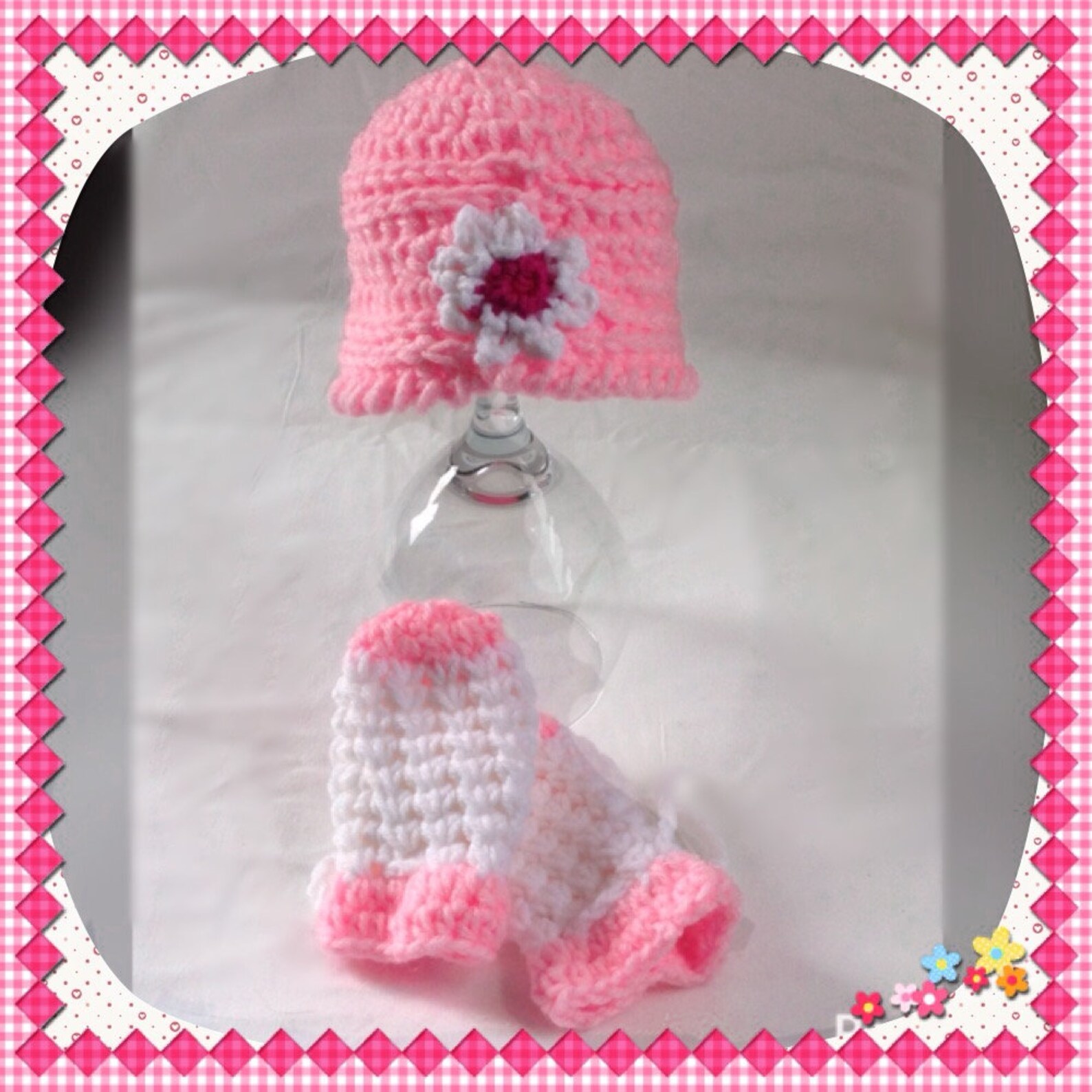 Crochet Baby Girl Hat and Mittens, Infant Hat, Baby Mittens, Baby Gifts