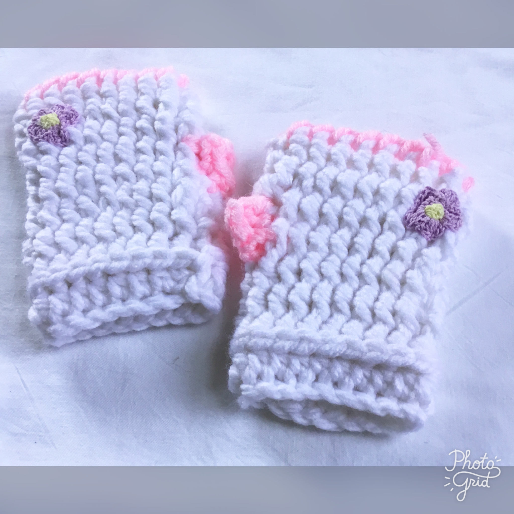 Toddler Fingerless Gloves, Crochet White Gloves, Winter Gloves, Toddler