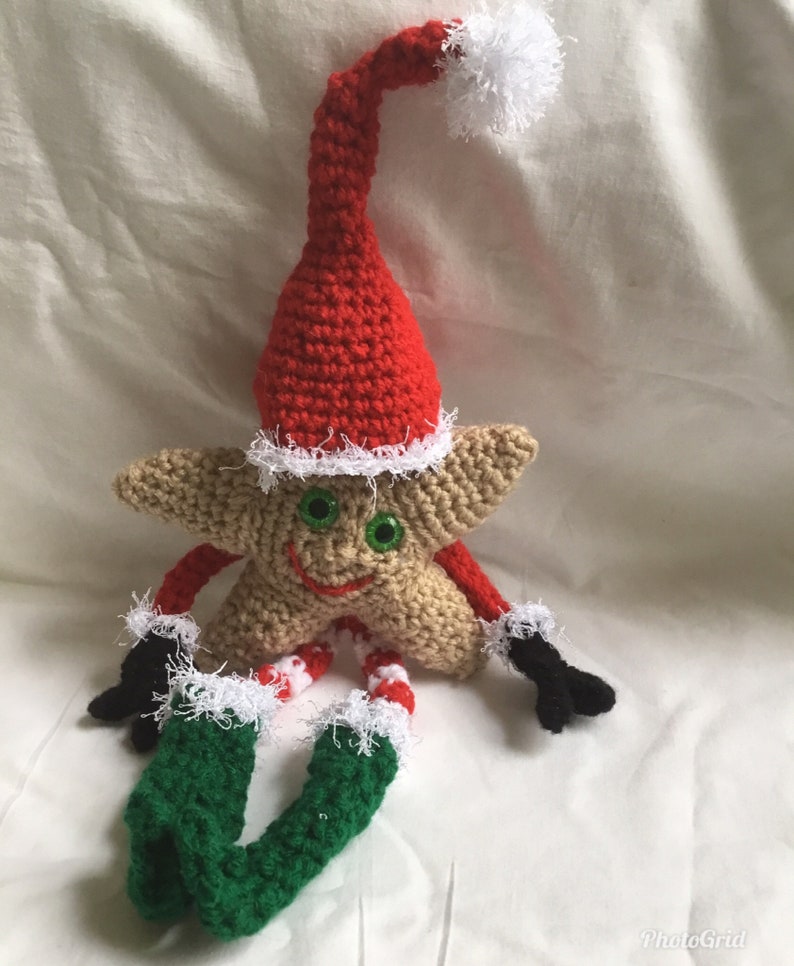 Crochet Star, Amigurumi Star, Amigurumi Star with Removable Hat, Holiday Decor image 5