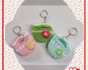 Keychain Holder, Crochet Tote Bag, Key Ring Charm, Handbag Accessories