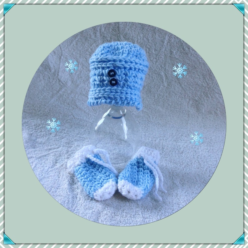 Crochet Infant Hat Baby Mittens Newborn Baby Set Baby Etsy