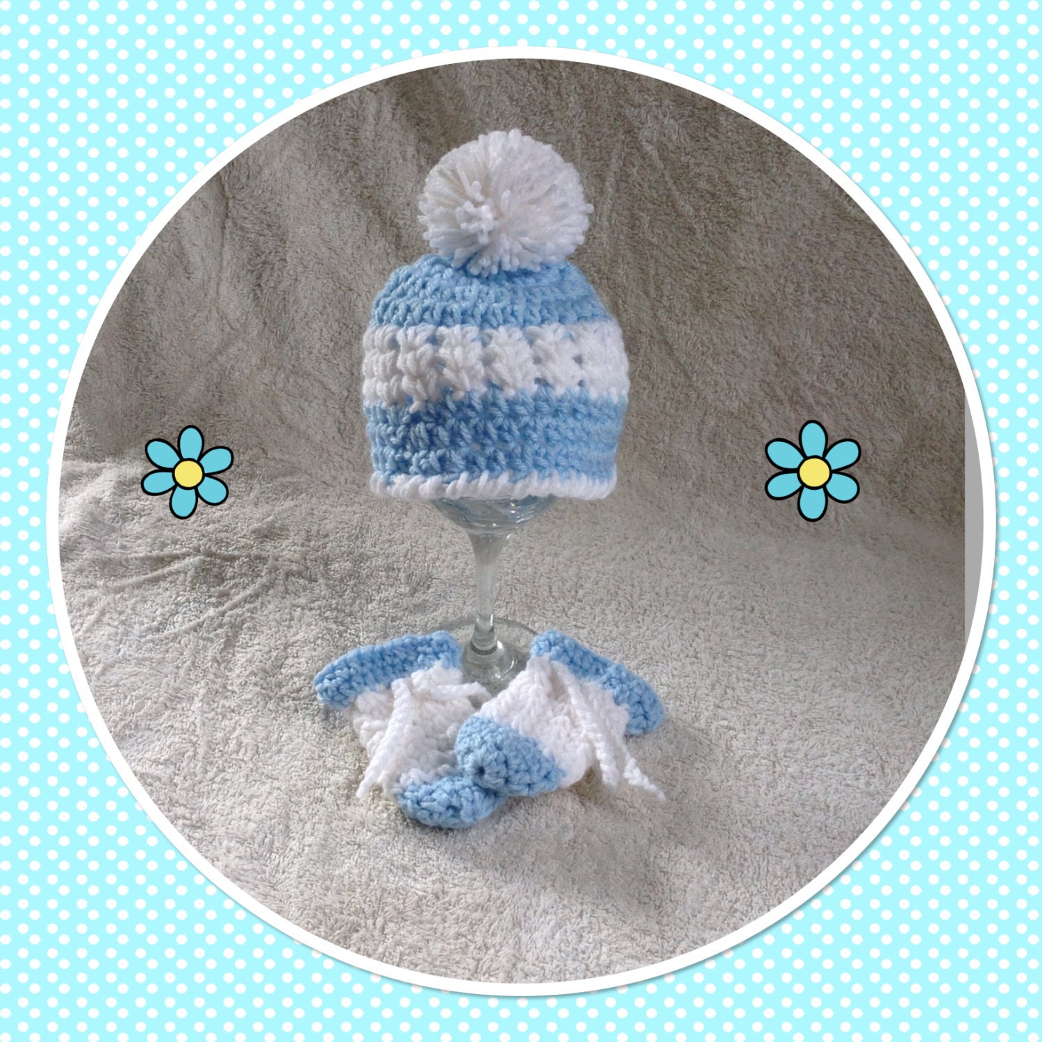 Crochet Infant Hat and Mittens Baby Boy Hat Infant Mittens Etsy