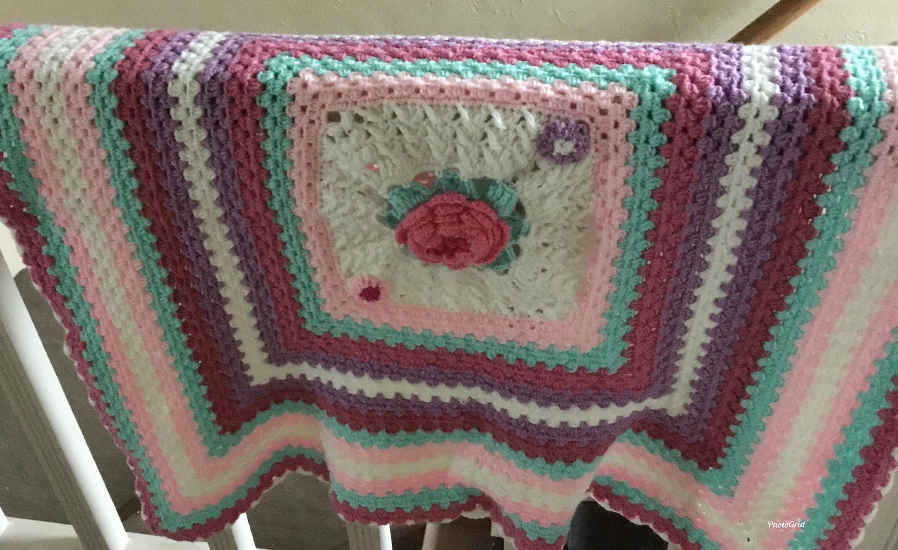 Crochet Baby Blanket Baby Throw Crib Blanket Etsy