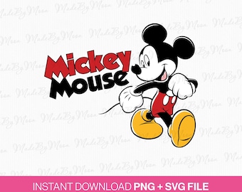 Funny Walking Mouse SVG, Cartoon Character, Family Vacation (PNG, SVG)