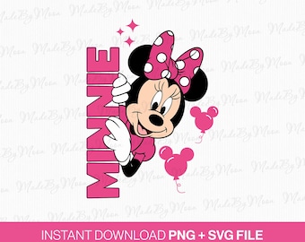 Miss Mouse Cartoon SVG, Stars and Balloons, Girls Trip (Instant Download)