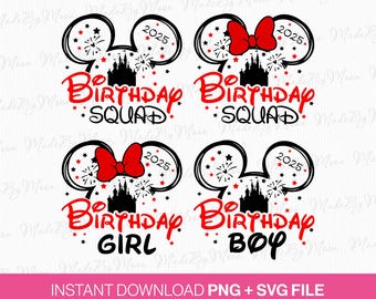 Magical Kingdom Birthday SVG Bundle, Mouse Ears, Party Designs (PNG SVG)