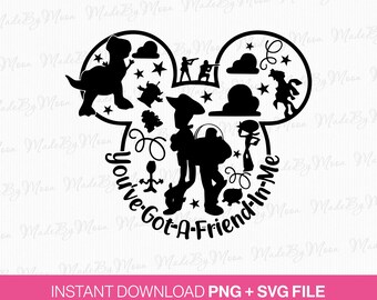 You've Got A Friend In Me SVG, Mouse Ears Toy Story, familie-uitje (directe download)