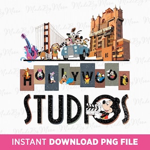 Hollywood Studios Png, Family Trip 2025 Png, Mouse and Friends Png, Hollywood Tower Png, Cartoon Characters Png, Png File For Sublimation